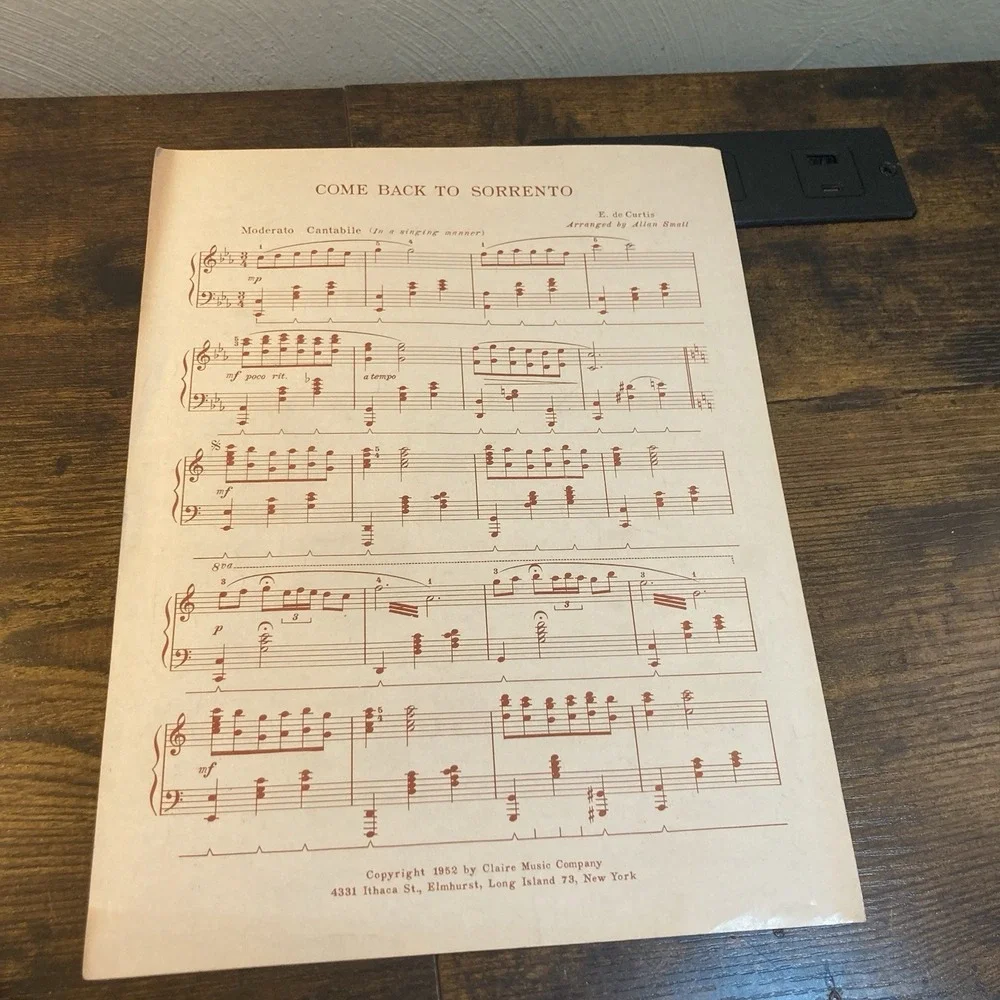 Rachmaninoff Piano Concerto Sheet Music By Allan Small 1955 Claire Music Company
